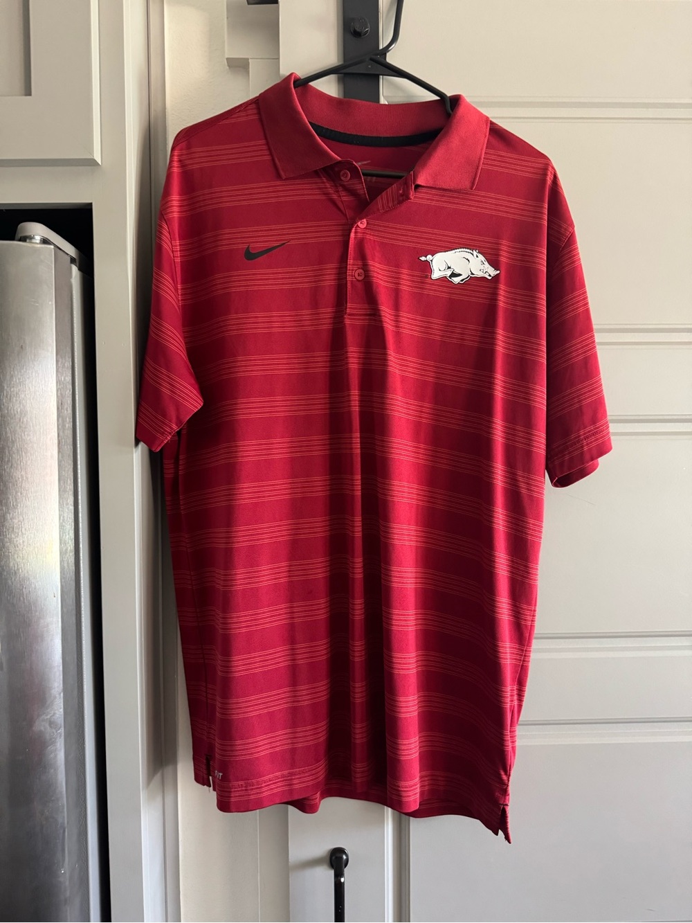 Nike Red Men's Short-Sleeve Polo with Razorback Emblem